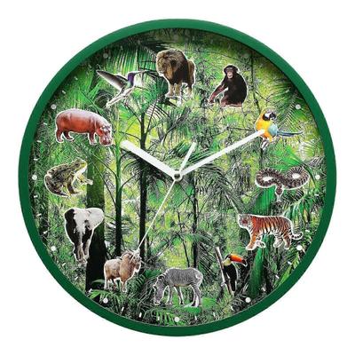 Ceas de perete cu sunete de animale la oră Ușor Versatil Diametru 11,8 inci
