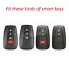 For Toyota Car Key Case Cover Fob Chain Ring Shell Camry RAV4 Avalon Corolla C-HR Prius 86 GT86 Highlander Mirai Carbon Fiber