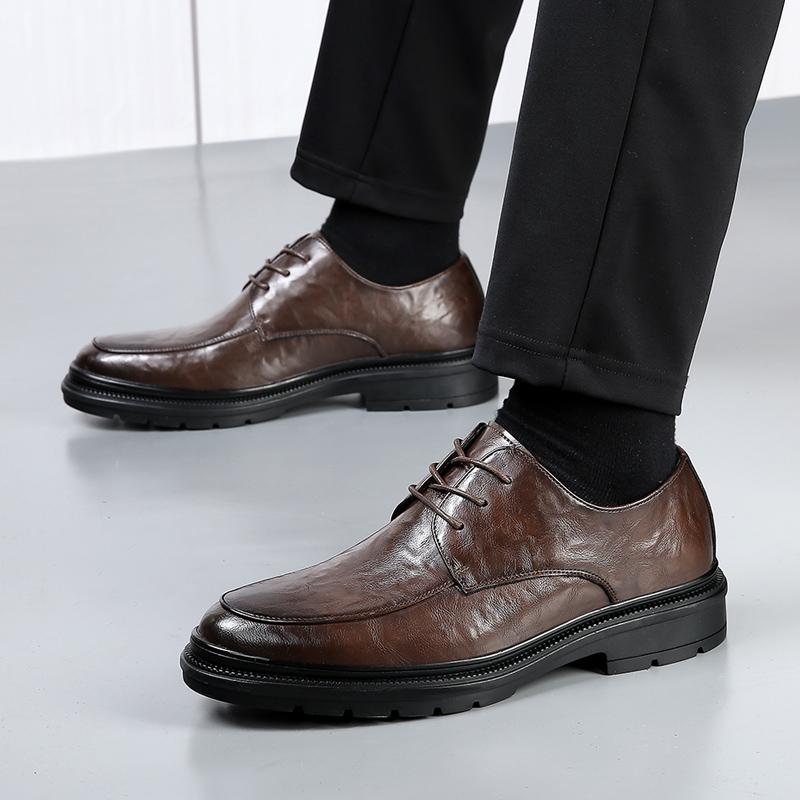 Men Formal Shoes Lace Up Oxfords Leather Fashion Trends Groom Wedding Shoes Men Outdoor Business Dating Party Office Oxford Shoe