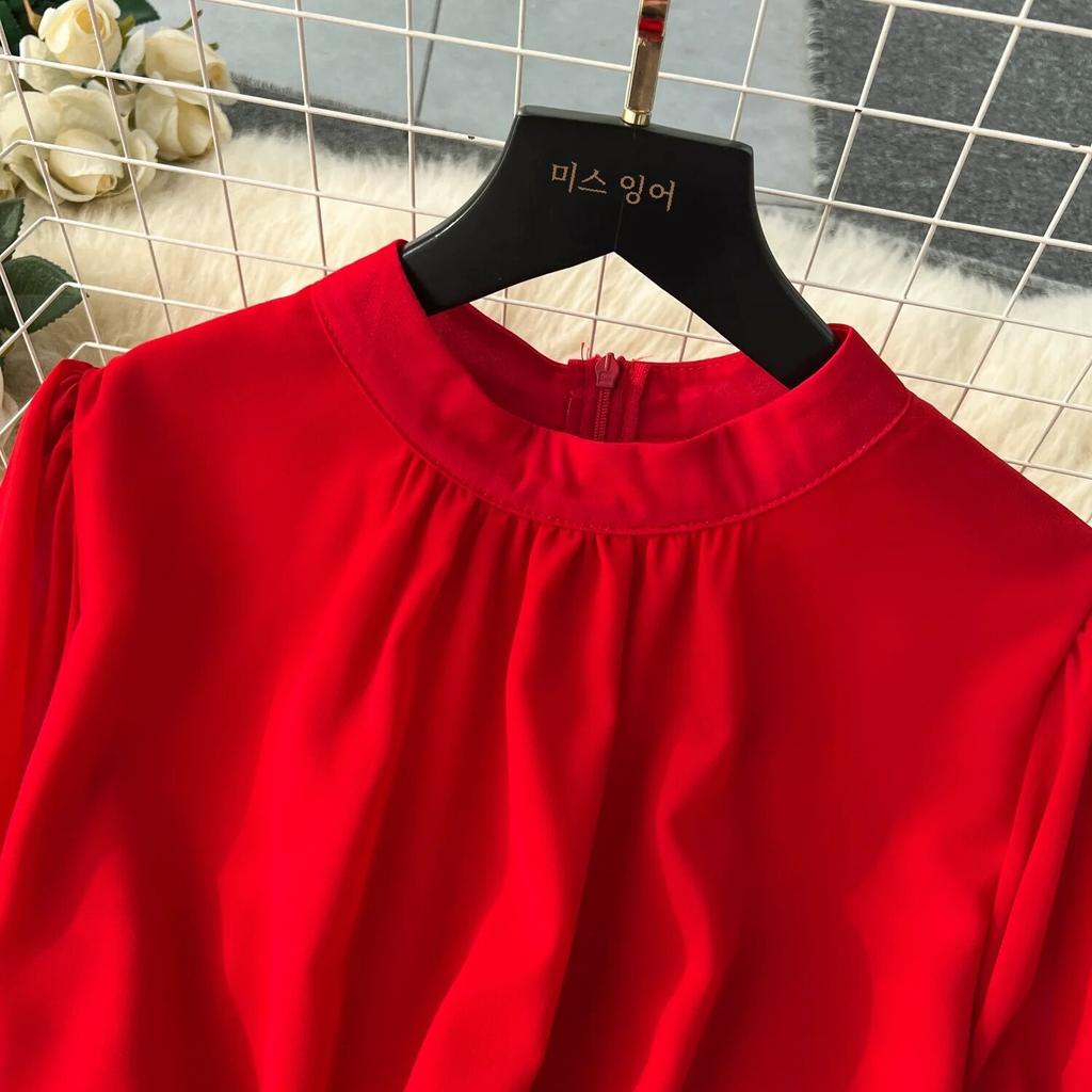 Podzimní krajka Vintage pohádkové šaty Dámské Patchwork Elegantní Party Midi Šaty Dámská mašle Korejská móda One Piece Sweet Dress 2024