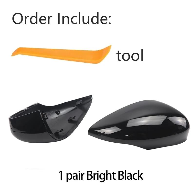 

2x Printed Carbon fiber Glossy Black Replacement Rearview Side Mirror Covers Cap For Ford Fiesta MK7 2008- чёрный