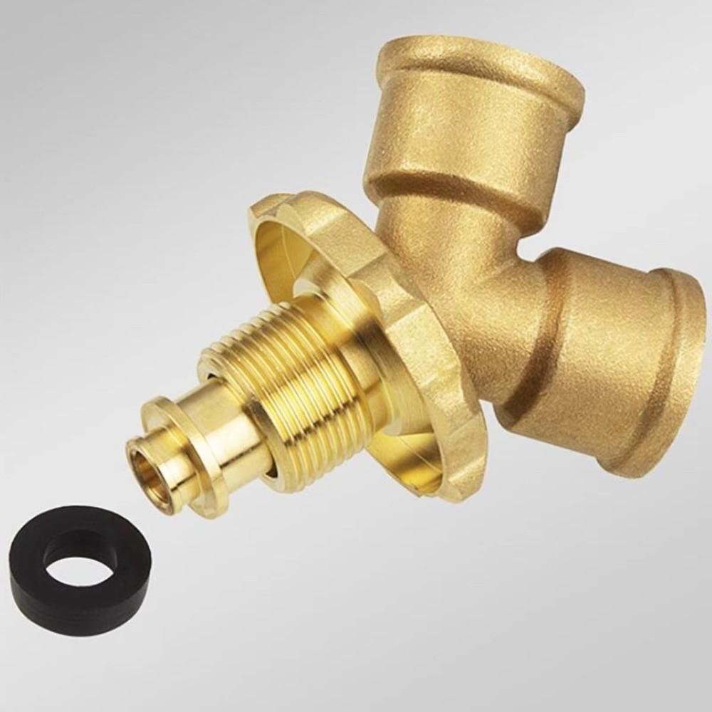 Accesorios de Válvula de Latón de 4 Puntos con Interruptor Válvula de Tres Vías Alivio de Tensión Adaptador Divisor de Gas en Forma de Y Tanque de Gas Licuado