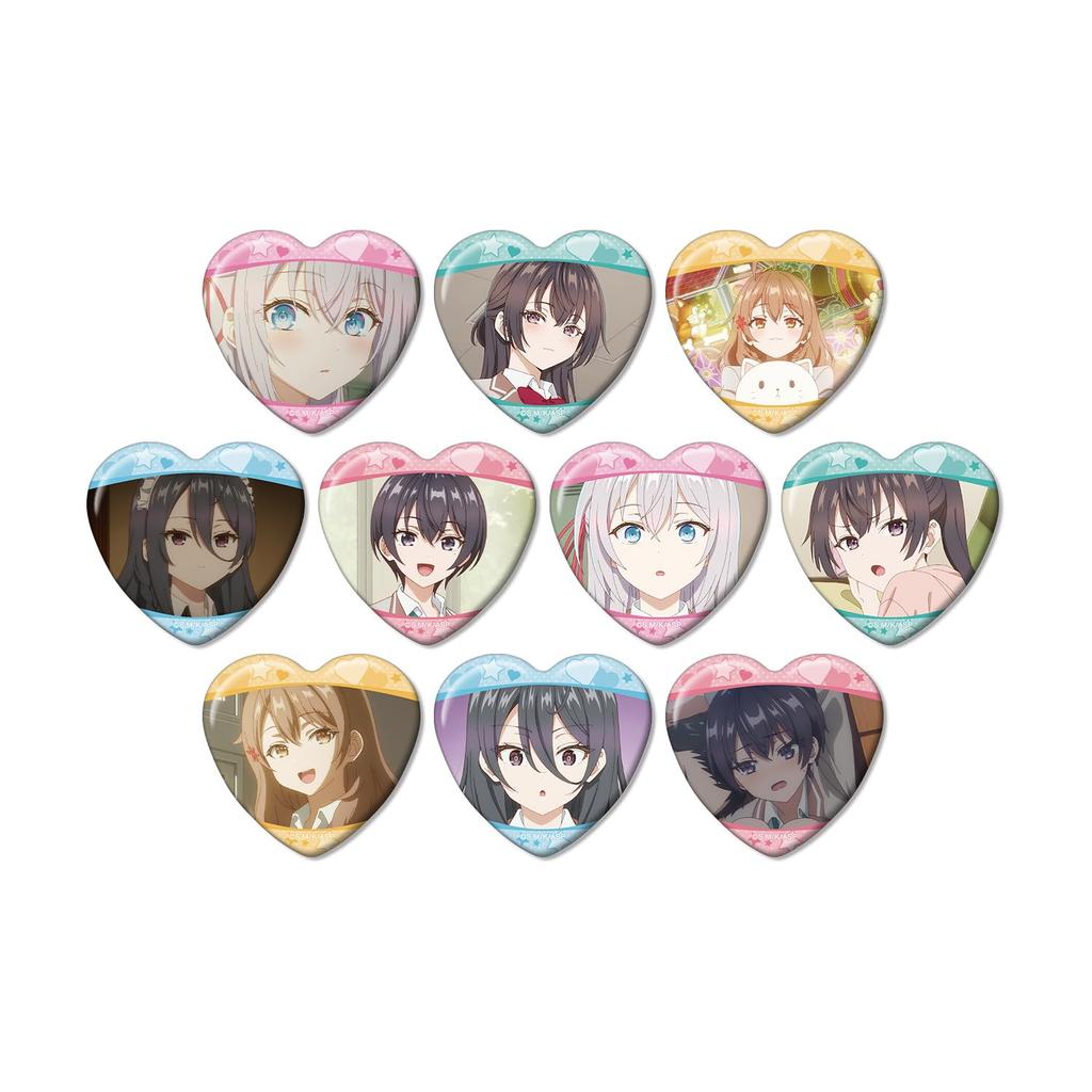TV Anime "My Neighbor, Arya-san, Who Sometimes Whispers in Russian" Trading Scene Heart-Shaped Can Badges, Box of 10