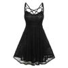 Women's Fashion Lace Print  Sexy Gothic  Sleeveless Dress