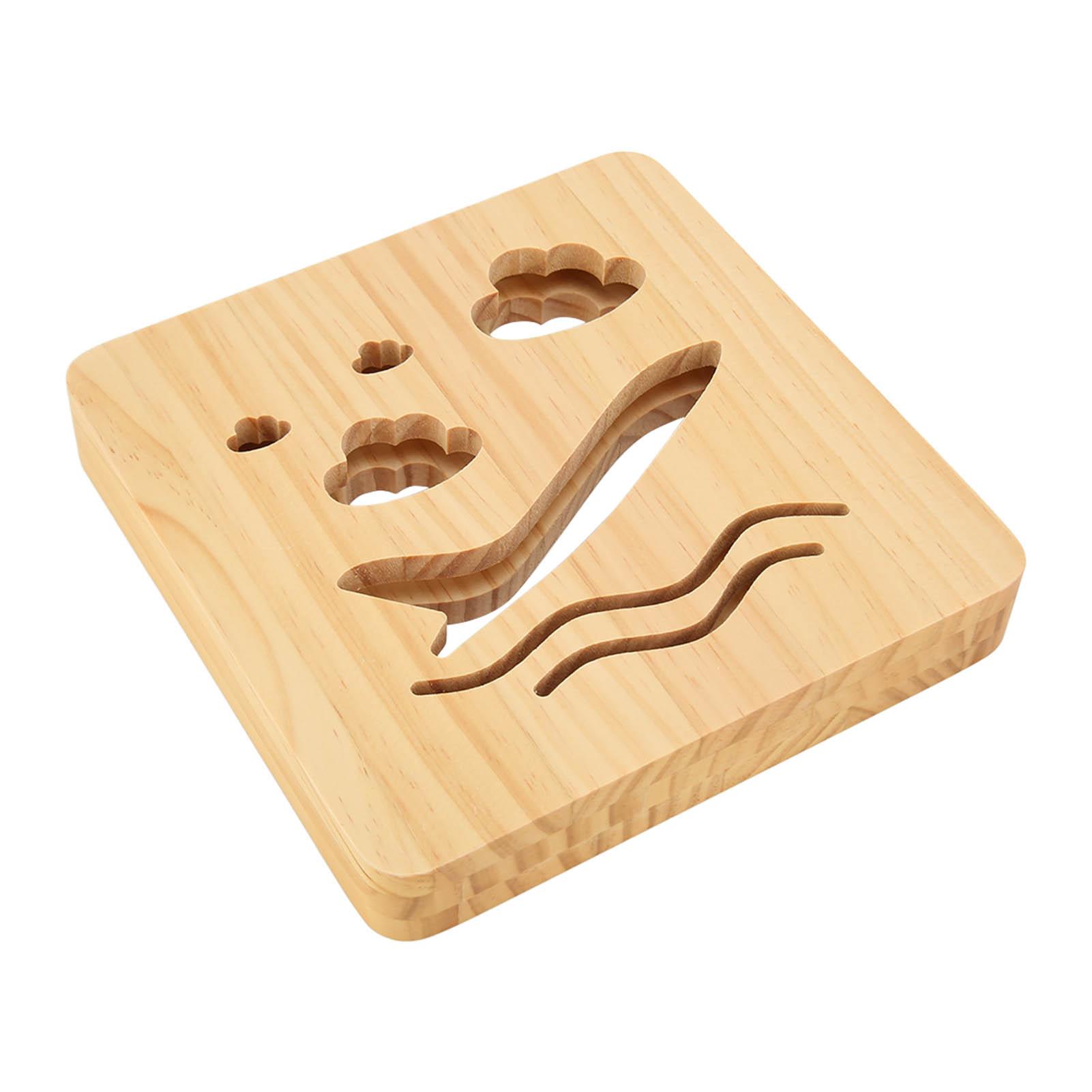 

Wood Carving Night Light 2W LED Warm White Soft Stable Lighting Hollow Design 3D Wooden Lamp