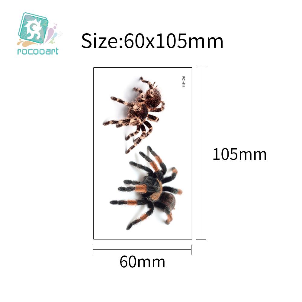 Ruikalong Scary Halloween Waterproof Tattoo Stickers - Scorpion & Spider Designs