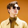 LKS6237 Modern Square Sunglasses C1_GOLD BLACK