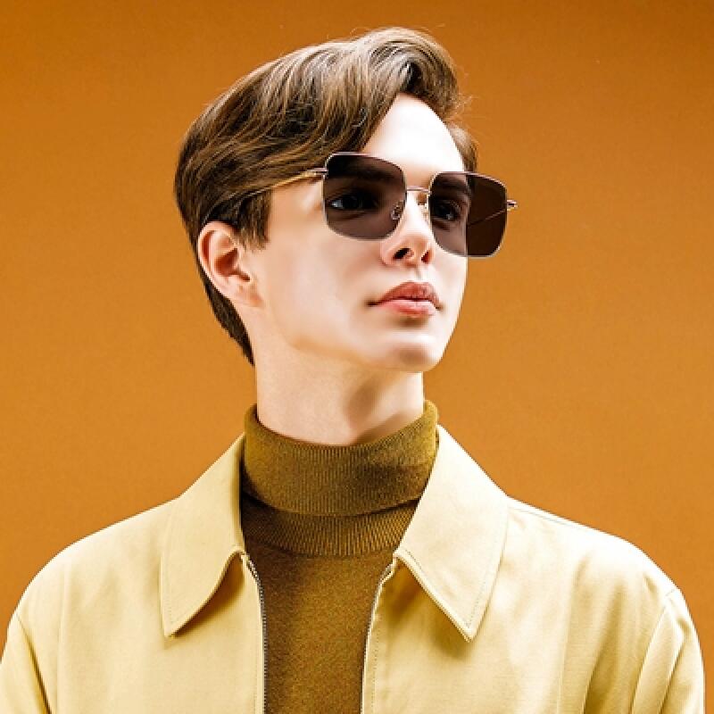 LKS6237 Modern Square Sunglasses C1_GOLD BLACK