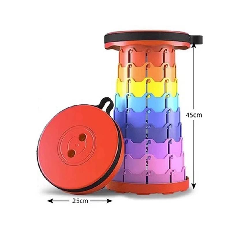 Regenbogen-Klappstuhl, tragbarer und einziehbarer Stuhl für den Heimgebrauch. Outdoor Camping Picknick Angelhocker. Hohe Tragfähigkeit