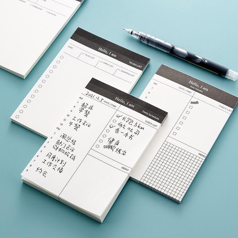 Minimalist Sticky Note Pad - Tearable Schedule Book for Office, Student, or Time Management Plans