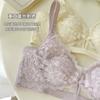 French Lace Crystal Cup Big Chest Small Underwear Women's Summer Thin and Thin Without Steel Ring Collection Sub-breasts Rabbit Ears Cup Bra