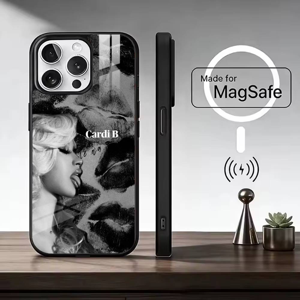 Hip Hop C-Cardi B Phone Case For iPhone17,16,15,14,13,12,11 Plus,Pro Max, New Magnetic Wireless Charging