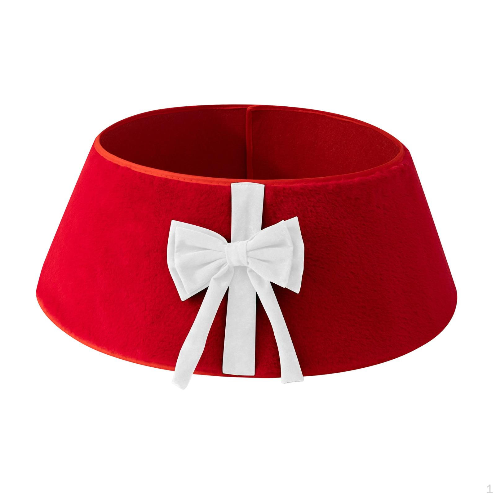 

Юбка для основания рождественской елки, чехол, фестивали, вечеринки, для искусственных елок, праздничное декоративное Red with white bow