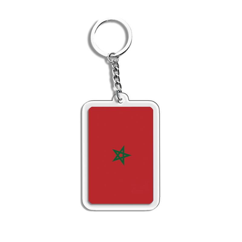 Acrylic Keychain Country Flags Collection United States Spain Russia France For Car Key Bag Gift Souvenir