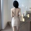 Sex Underwear, Pajamas, Secretarial Suspender, Short Skirt, Slim-fitting Split Chain, Temptation Hip-wrapped Qn Dress Set