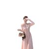 Early Autumn MIU French First Love New Bow Waist Pink Long Dress Gentle Atmosphere A-word Dress