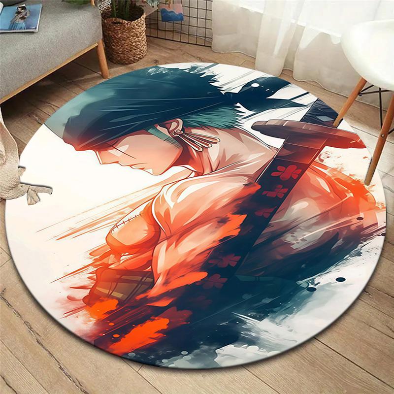 Roronoa Zoro Round Area Rug Carpet Rug For Living Room Bedroom Sofa Playroom Decor Nonslip Floor Mat