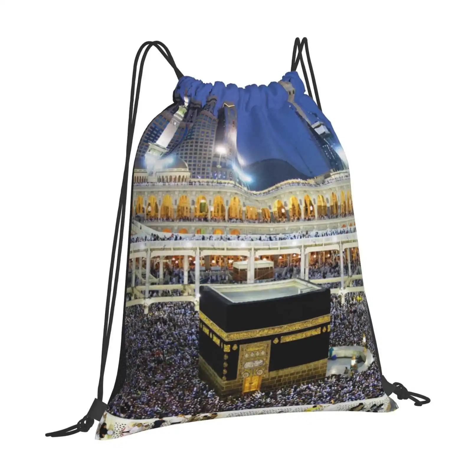 Mecca In Saudi Arabia As A Place Of Pilgrimage Hot Sale Schoolbag Backpack Fashion Bags Mecca Quran Muslim Mosque Islamic Kaaba OneSize