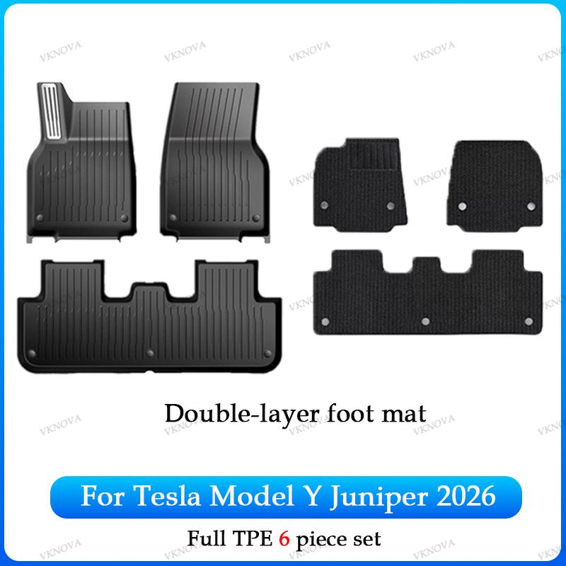 For Tesla New Model Y Juniper Premium/Performance 2026+ TPE Floor Mats Luggage Mat Wear-resistant Foot Pads ModelY Trunk Mats