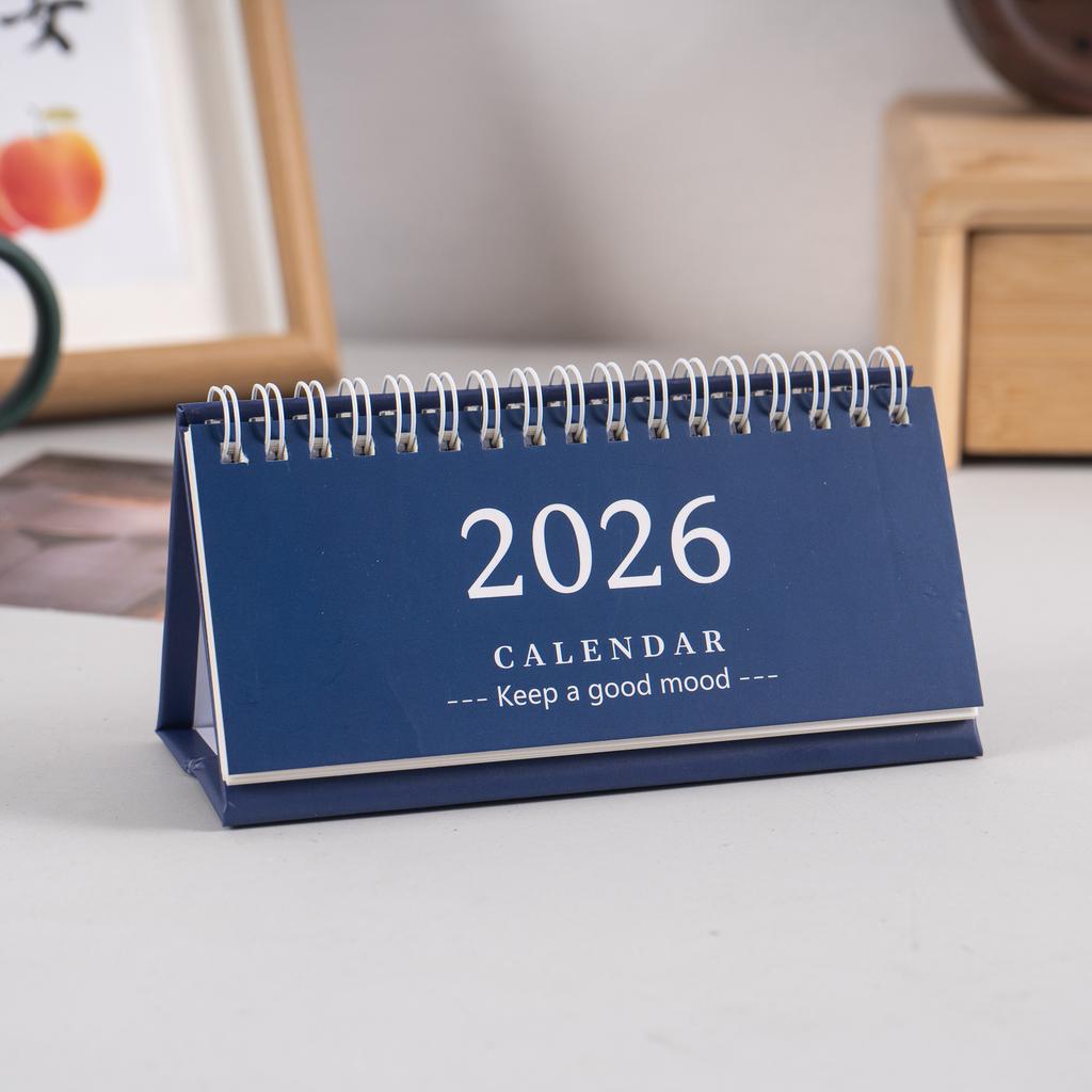 New 2026 Simple Style English Mini long style Desk Calendar Desktop Display Portable Calendar Desktop Decoration Handmade Diary