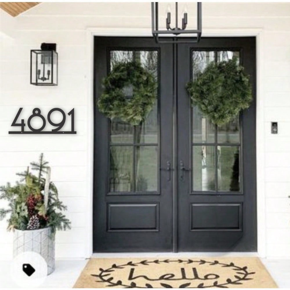 1 Piece Medieval Metal House Number Sign Modern Address Plaque Number Plate MCM Style Custom Housewarming Birthday Gift