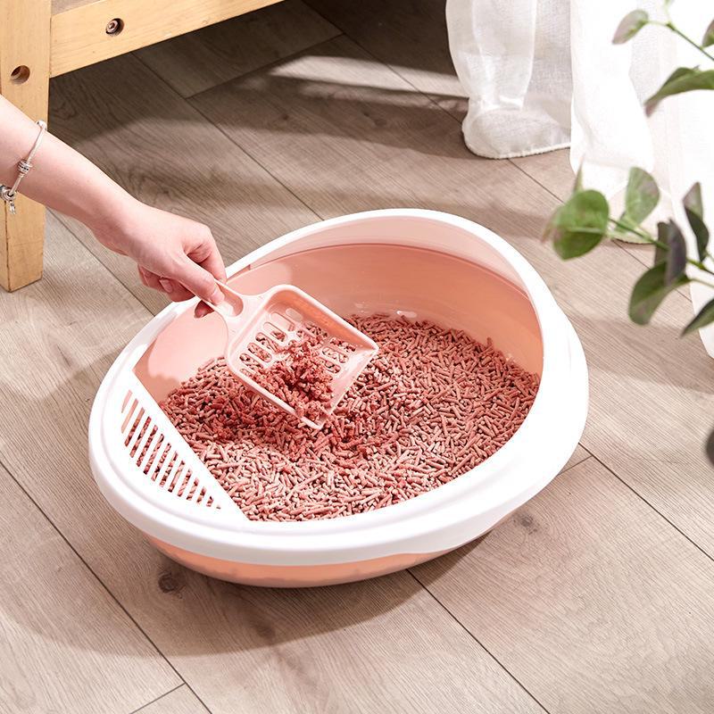 

Compact Semi-Enclosed Cat Litter Box for Kittens and Small Pets 41*25*9