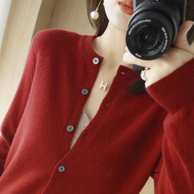 Damenmode Lässiger Einfarbiger Druck Herbst Winter Langarm O-Ausschnitt Pullover