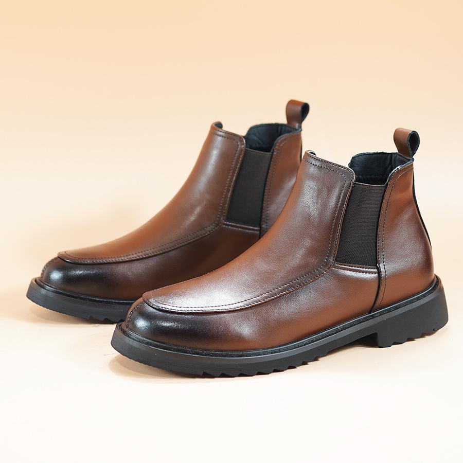 

Высококачественные ботинки челси из коровьей кожи, мужские ботинки из натуральной кожи, осенне-зимние ботинки с острым носком в британском стиле, ботинки мартин мужские, ботинки с высоким верхом, короткие ботинки, костюмная кожаная обувь 44