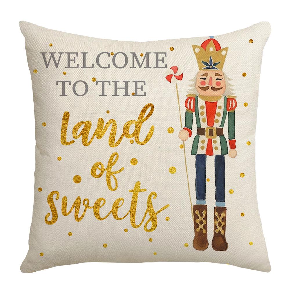 Christmas Nutcracker Warm and Festive Atmosphere Childlike Home Decoration Sofa Cushion Cover