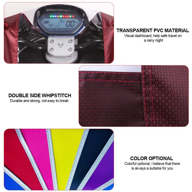 Electric Scooter Dashboard Rain Cover Transparent Window Zipper Waterproof Dustproof For E Bike Daily Commuting Riding