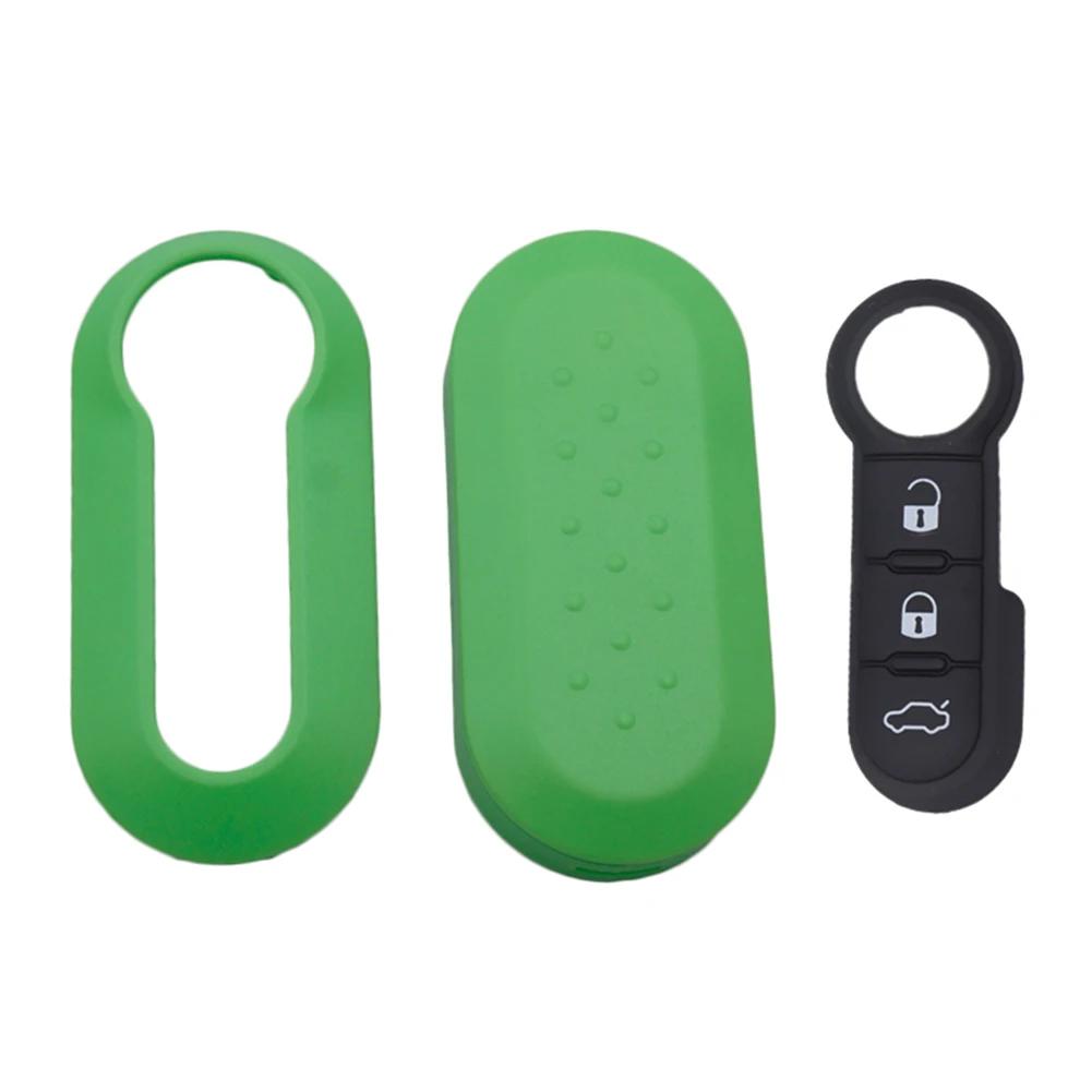Remote Flip Key Shell Case Car Key Pad for Fiat 500 Panda Punto Bravo Replacement Key Case 3 Buttons Rubber Button Pad