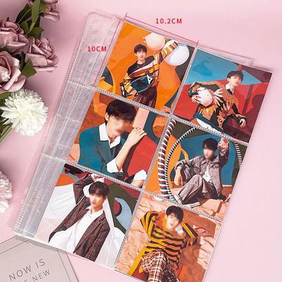 Viac vreciek A4 Kpop Fotokarty Album Priehľadný DIY Fotoalbum Náhradné Stránky 4 Diery 4 Krúžky PP Držiak na Fotokarty