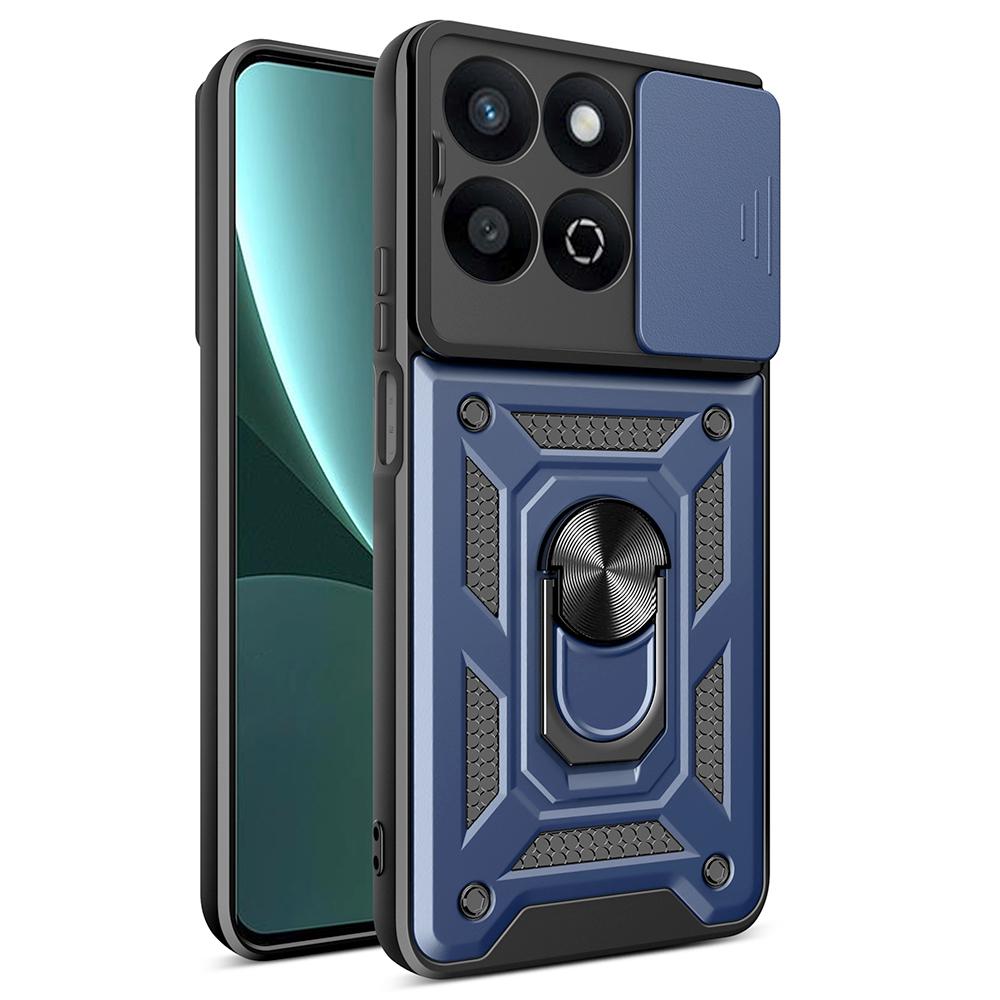 

For Honor X7c 5G/X7c 4G/200 Smart 5G Case with Slide Camera Lid PC+TPU Kickstand Phone Cover C