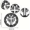 Charming Easter Cross Wreath Sign - Front Door Easter Decor. Delightful Outdoor Easter Wreath and Ornament Pendant