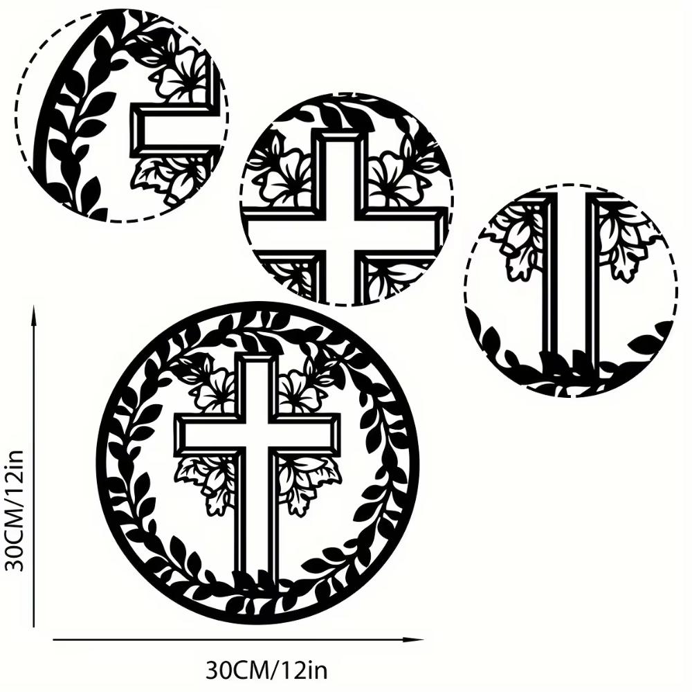 Charming Easter Cross Wreath Sign - Front Door Easter Decor. Delightful Outdoor Easter Wreath and Ornament Pendant