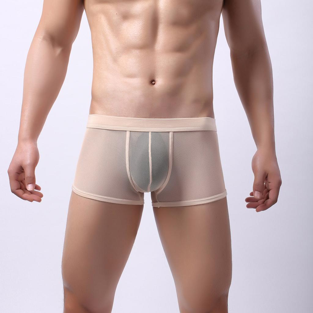 Men's Sexy Underwear Breathable Mesh Underwear Middle Waist Men Leisure Sports