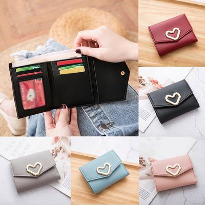 Moda feminina fecho carteira curta porta-moedas porta-cartões posição embreagem