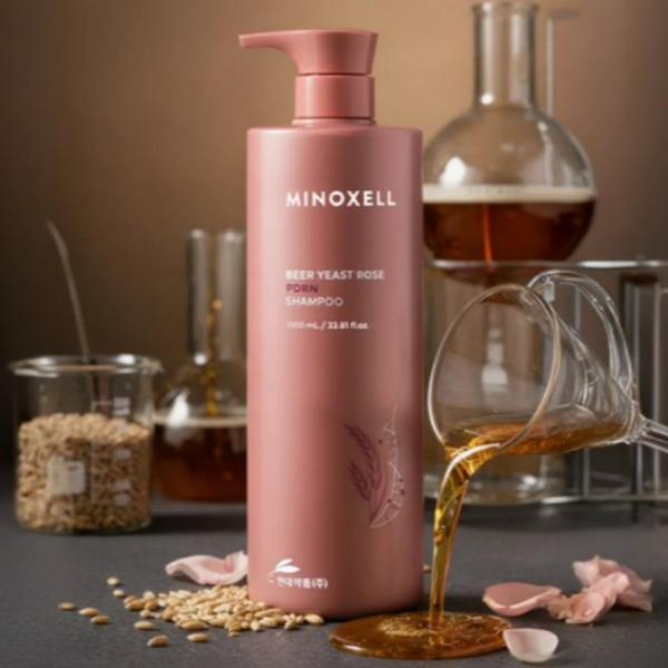 MINOXELL Beer Yeast Rose PDRN Hair Loss Relief Shampoo 1L × 1