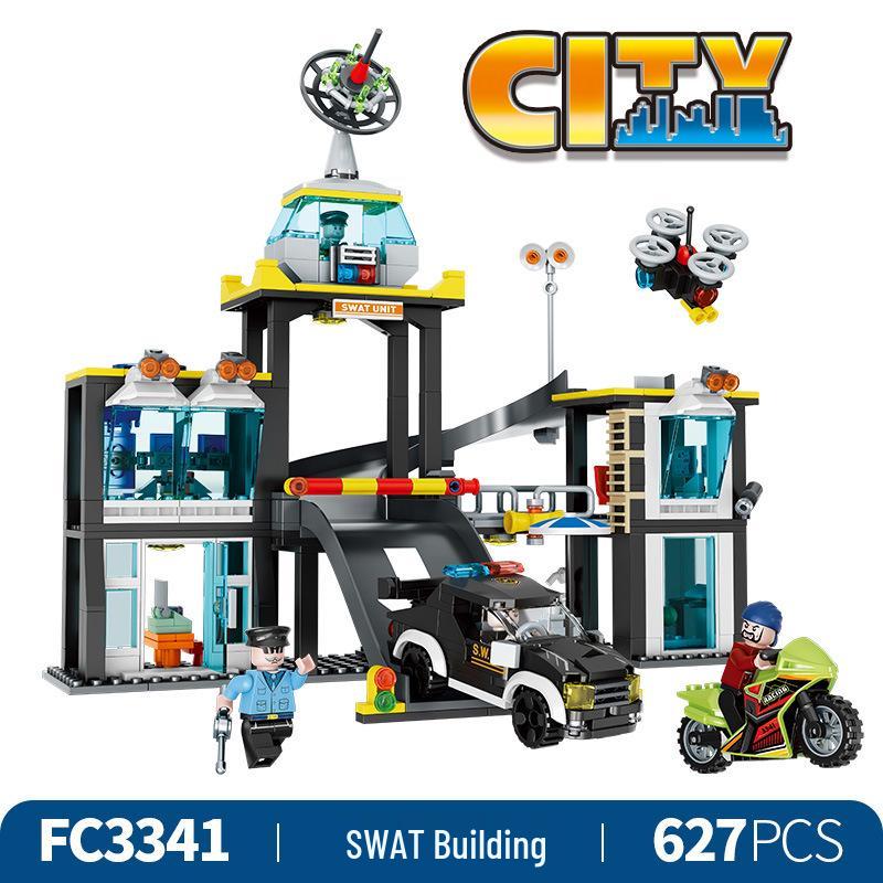 Fang Cheng SWAT Police Car & Motorcycle Building Blocks - Educational Toy for Boys