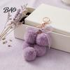 Fruit Bag Charm Plush Grape Keychain for Handbags, Fuzzy Cluster with Bow, Decorative Fluffy Ball Keyring Backpacks and Purses Accessory