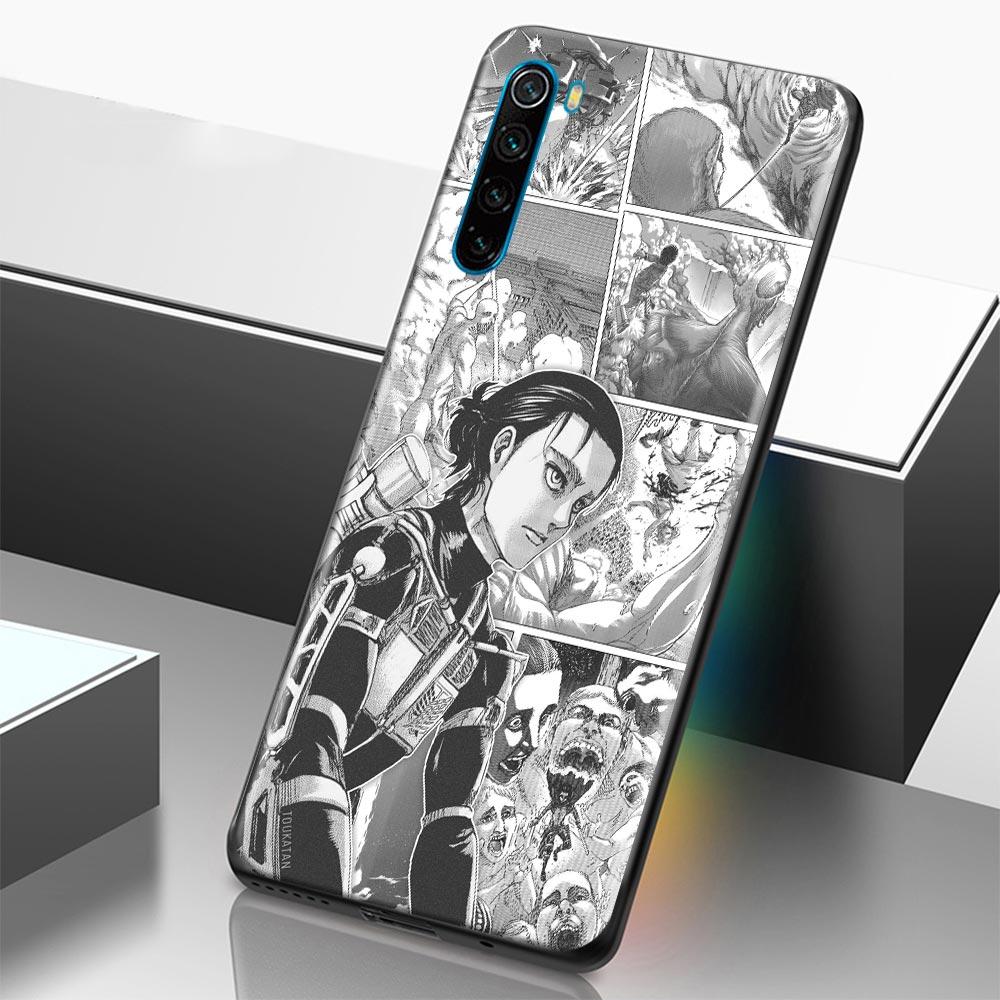 Anime Attack On Titan Eren Yeager Silicone Phone Case For Xiaomi Redmi Note 9 9T 10 10s 11 11s 11E 8 7 Poco M3 M4 Pro Cover Case