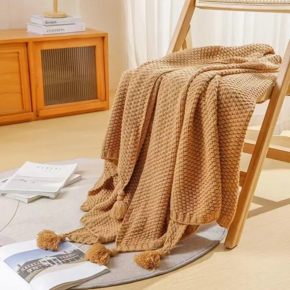 

Handmade Nap Blanket Waffle Pattern Sofa Blanket Portable Throw Blanket Bed 31.50x39.37 in