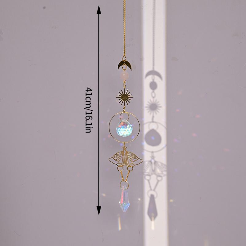 Garden Wind Chime Suncatcher Hanging Crystal Moon Catcher Pendants Rainbow Prism Wind Spinner Rainbow Maker Home Garden Decor