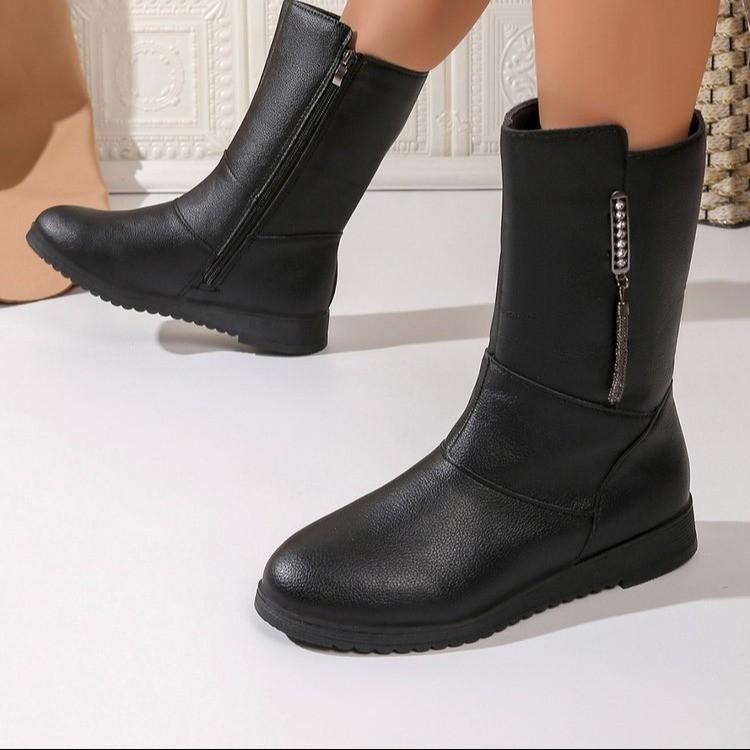 Winter new casual medium boots women's short boots new winter cotton shoes boots Martin boots women