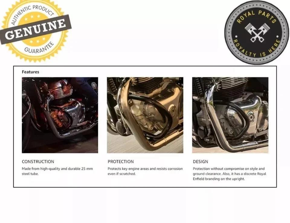 Ajuste Para Royal Enfield Continental GT Interceptor 650 Protector de Motor Compacto Negro