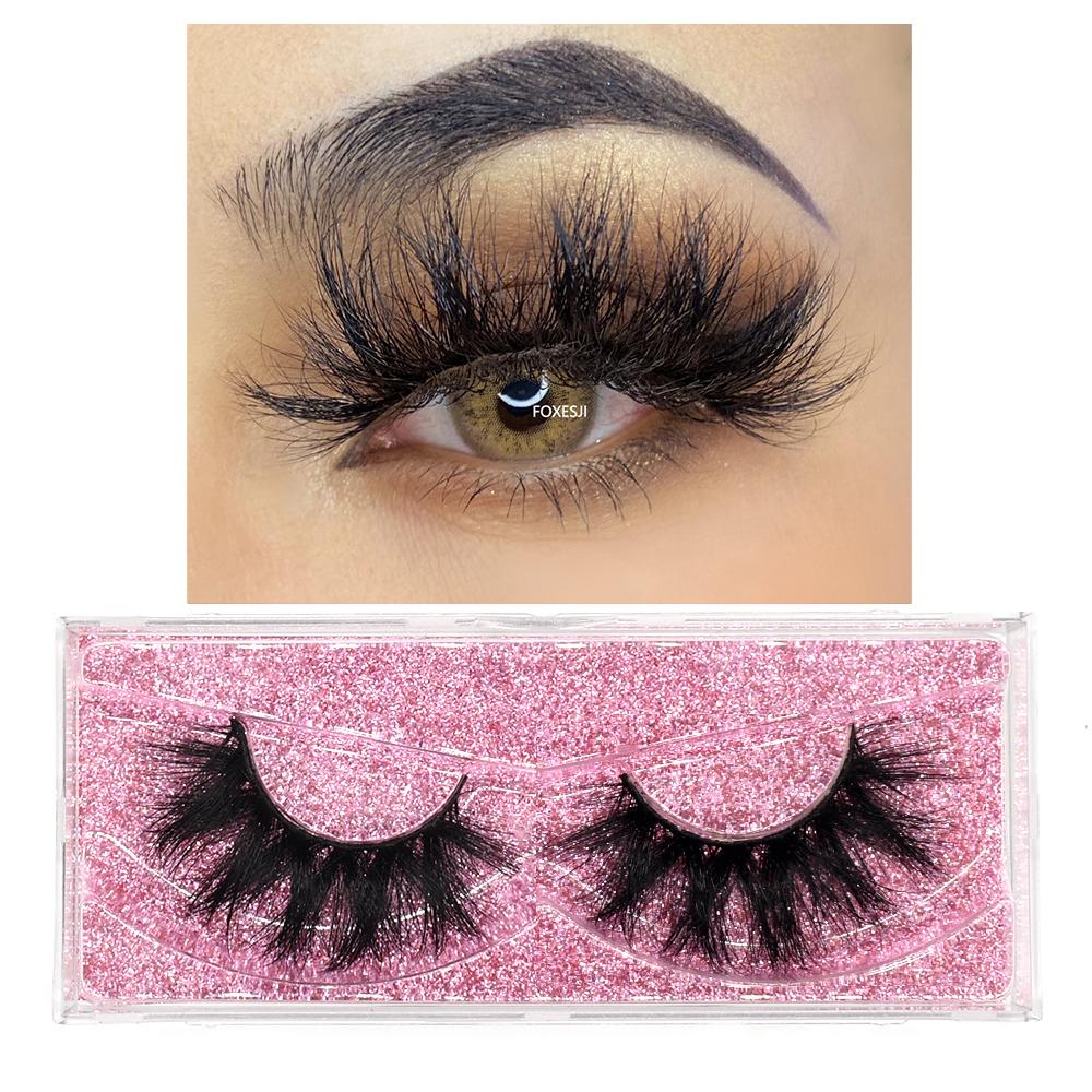 FOXESJI 3D Mink False Eyelashes Fluffy High Volume Eye Lashes Natural Wispy Full Strip Mink Eyelash Extension Bulk Lash Makeup
