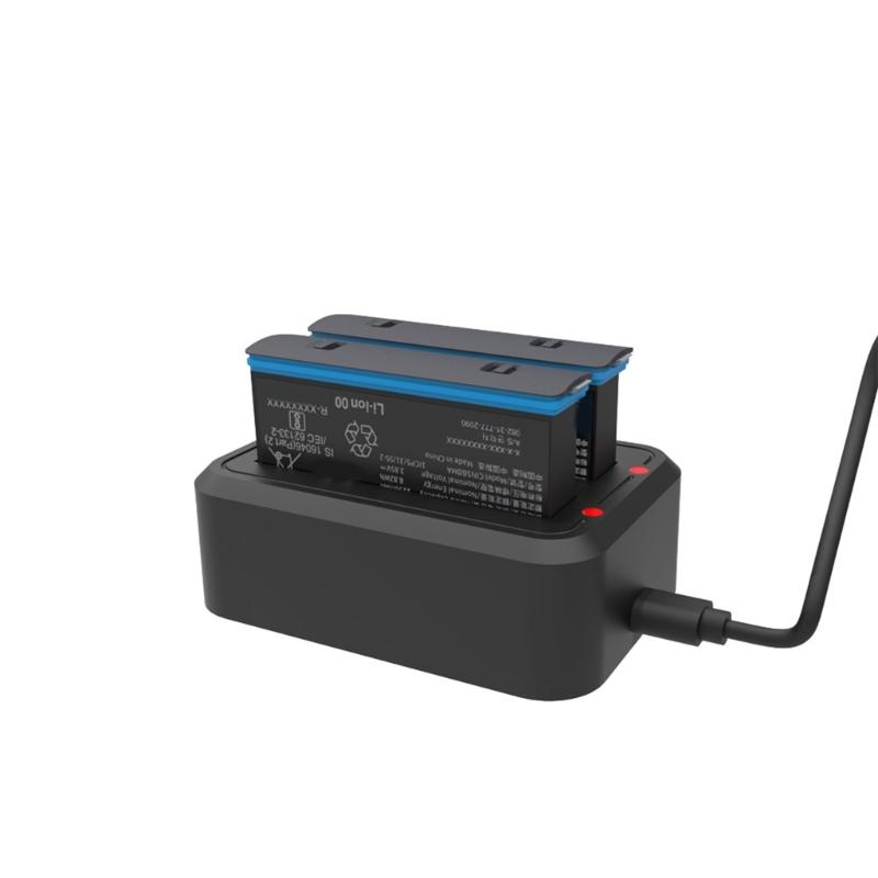 2 In 1 Battery Charger Hub 5V3A Power Adapter Dock For Action Camera Efficient Charging With USB Type C Connection Port