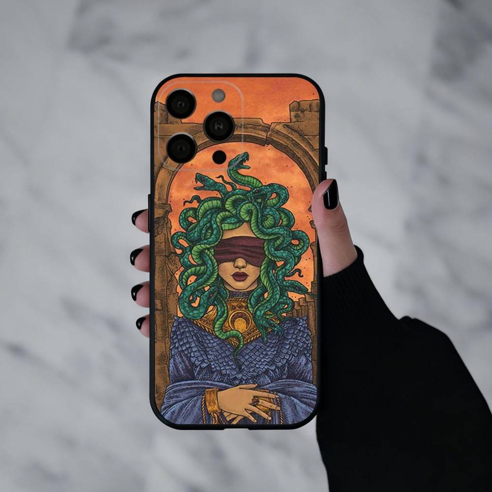 

Medusa Greek Mythology Look At Me Phone Case For iPhone 17pro, 16,15,14,13,12,11 X XR Plus,Others Soft Black Cover iPhone13PROMAX