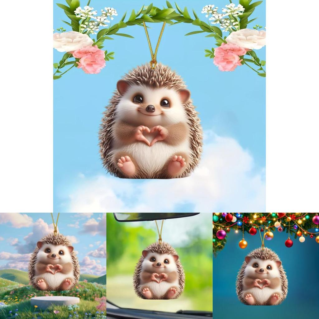 Auto Deko Acryl Anhänger Mit Niedlichem Igel Finger Zu Liebe Herz Design Für Innendekoration