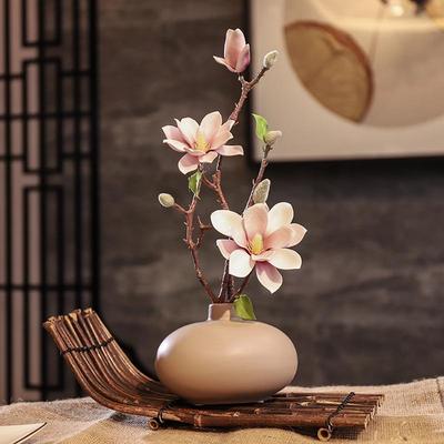 High-End Artificial Silk Magnolia Flower Arrangement - Classical, Elegant Dried Flower Set for Home Decor